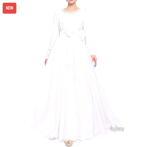 Long Maxi Tulle Skirt High Waisted A-Line with Belt Wedding Party